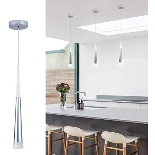 3 Pack Modern Mini Island Pendant Light with Acrylic Shade LED Adjustable Cone Contemporary Pendant Lighting for Kitchen Island Dining Room Living Room Bar,Warm White 3000K