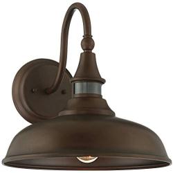 Gough Rustic Farmhouse Outdoor Barn Light Fixture Bronze 12 1/2'' Dusk to Dawn Motion Sensor for Exterior House Porch Patio Deck - John Timberland