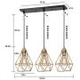 SEEBLEN 3- Light Indoor Island Pendant Light Gold Metal Hanging Ceiling Light Fixtures for Kitchen Kitchen Island Bar Dining Room