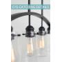 Kira Home Rayne 33'' 4-Light Modern Farmhouse Arched Island Light, Seeded Glass Shades + Black Finish