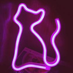 JYWJ Cat Pink Neon Sign,USB or 3-AA Battery Powered Neon Light,LED Lights Table Decoration,Girls Bedroom Wall Décor,Kids Birthday Gift,Wedding Party Supplies Business Gifts Neon Signs