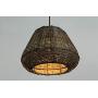 LITFAD Retro LED Pendant Lighting Lodge Style Bucket Hanging Lamp Weave Rattan 1 Light Ceiling Pendant Light in Brown for Coffee Shop Dining Room Restaurant - 13.5'' (34.6 cm)