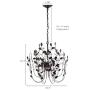 Chandeliers Crystals and Bronze Leaves Farmhouse Vintage Industrial 4-Light Indoor Pendant Lighting Copper Leaf Hanging Lamp Ceiling Light Fixtures for Dining Rooms Living Room Bedrooms Porch Kitchen