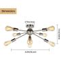 JHLBYL Sputnik Chandelier 8-Light Silver Modern Chandelier Fixture Classic Mid Century Semi Flush Mount Ceiling Light for Bedroom Living Room Dining Room Foyers