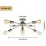 JHLBYL Sputnik Chandelier 8-Light Silver Modern Chandelier Fixture Classic Mid Century Semi Flush Mount Ceiling Light for Bedroom Living Room Dining Room Foyers