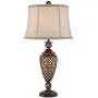 Nicole Traditional Table Lamp Light Bronze Urn Bell Shade for Living Room Family Bedroom Bedside Nightstand Office - Barnes and Ivy