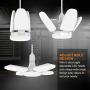 Gezee LED Garage Light, 60W E26 6500K 6000Lm Deformable Shop lamp with 4 Adjustable Panels, LED Ceiling Light for Garage, Warehouse, Workshop, Basement, Gym, Kitchen (1 PC)