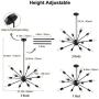 Modern Sputnik Chandeliers 12 Lights Mid Century Vintage Ceiling Light Fixture Industrial Pendant Lighting for Kitchen Dining Room Living Room Bedroom, Black