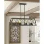 Zeyu 8-Light Kitchen Island Lighting, Farmhouse Linear Pendant Light in Wood and Black Finish, 011-8 WF/BK