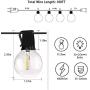 Bomcosy Outdoor String Lights, 100FT G40 LED Globe String Lights with 50+2pcs Clear Bulbs,1 Watt Dimmable 2700K, 50 X E12 Socket, IP45 Waterproof, Patio Lights