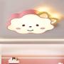 LAKIQ Pink Cloud Shaped Flush Mount Ceiling Lamp Girl’s Room Modern Acrylic LED Close to Ceiling Light Fixture Creative Cartoon Style for Girl’s Bedroom Nursery Living Room (Warm Light)