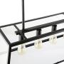 Light Society Morley 4-Light Kitchen Island Pendant, Matte Black Shade with Clear Glass Panels, Modern Industrial Chandelier (LS-C104)