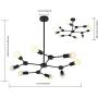 Semi Flush Mount Ceiling Light Black MELUCEE 8-Light Sputnik Chandelier Mid Century Modern Light Fixture for Dining Room Kitchen Living Room Foyer and Hallway