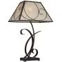 Teri Rustic Farmhouse Table Lamp Scroll Brown Metal Light Mica Tapering Shade for Living Room Bedroom Bedside Nightstand Office Family - Franklin Iron Works