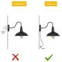 HAITRAL Plug in Wall Lamps Set of 2- Farmhouse Wall Sconces with Plug in Cord and Buttun Switch, Industrial Wall Light Fixtures Plug in for Bedroom, Living Room, Farmhouse, Bathroom Vanity-Black