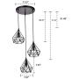 Dazhuan Antique Metal Pendant Lighting Fixtures Rustic Chandeliers Lamps with 3 Lights