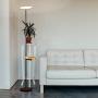 Brightech Sky Ultra LED Floor Lamp- Wireless Charging and Table Top Shelf- Tall Standing Torchiere Lamp with Bright Light- Perfect for Living Room, Bedrooms, Office, Den- Black