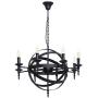 Medieval Classic Pendant Light - 8 Lights,Round Candle Chandelier Ceiling Lamp Black - Castle Style Wrought Iron Massive Size Hanging Lamps for a Living Room Hallway Country House - E14 Max 40W