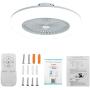 LED Ceiling Fan with Lights Stepless Dimmable with Remote Control, 3 Speed, Modern Ceiling Fan Lights Dining Room Bedroom Living Remote Control Fan Lamps Invisible Ceiling Lights Fan Lighting 22''