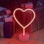 DANIDEER Led Neon Sign Art Decorative Lights Table Decoration Neon Lamp with Base for Kids boy and Girl Bedroom Unique Gift for Any Occasion (Heart with Base)