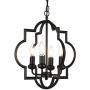 Riomasee Foyer Lantern Chandelier 4-Light Black Chandelier Rustic Farmhouse Light Fixtures for Dining Room,Living Room,Entryway,Hallway,Kitchen Lighting