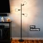 Brightech Robin - Industrial Tree Floor Lamp with 3 Cage Heads & Vintage Edison Bulbs - Rustic, Farmhouse Pole Light for Living Rooms - Free Standing LED Lighting for Bedroom - Black Brightech Robin - Industrial Tree Floor Lamp with 3 Cage Heads & Vintage Edison Bulbs - Rustic, Farmhouse Pole Light for Living Rooms - Free Standing LED Lighting for Bedroom - Black