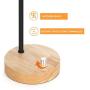 HAITRAL Industrial Desk Lamp Set of 2 - Vintage Edison Bulb Lamp with Wooden Base, Retro Office Lamp for Bedroom, Living Room, Office-Black，Dorm (Without Bulb)