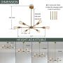 Luupyia 6 Light Sputnik Chandelier Lighting, Gold Sputnik Light Fixture for Living Room Dining Room Pendant Light Fixture Modern Sputnik Chandelier