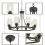 MELUCEE 8 Lights Large Farmhouse Chandelier Wagon Wheel, Industrial Island Lights for Kitchen Oil Rubbed Bronze Finish, Dining Room Lighting Fixtures Hanging