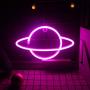 Wanxing Planet Neon Signs Led Neon Wall Sign Pink Neon Lights USB/Battery Hanging Neon Light for Bedroom Kids Room Hotel Shop Restaurant Game Office Wall Art Decoration Sign Party Supply Gift(Pink)