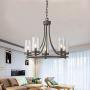 Rosient 5-Light Indoor Chandelier, Farmhouse Contemporary Foyer Pendant Light, Dinning Room Chandelier Lighting Fixture in Oil Rubbed Bronze Finish