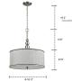 DANXU Modern 3-Light Kitchen Chandeliers Brushed Nickel Drum Shade Gauze Etamine Hanging Pendant Light