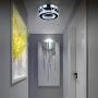 Dixun Modern Mini Led Chandelier Semi Flush Mount Crystal Lighting Ceiling Crystal Lamp for Bedrooms Dinning Rooms Hallway(Round White)