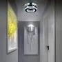 Dixun Modern Mini Led Chandelier Semi Flush Mount Crystal Lighting Ceiling Crystal Lamp for Bedrooms Dinning Rooms Hallway(Round White)