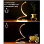 Spiral LED Table Lamp, Modern 3 Colors Dimmable Desk Lamp with Minimalist Lighting Design & Touch Controller, Creative Stylish Smart Lamp for Bedroom, Office, Home (Gold)