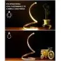 Spiral LED Table Lamp, Modern 3 Colors Dimmable Desk Lamp with Minimalist Lighting Design & Touch Controller, Creative Stylish Smart Lamp for Bedroom, Office, Home (Gold)