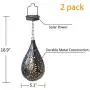BOAER Hanging Solar Lights Outdoor (2 Pack) Garden Boho LED Flower Waterproof Decorative Metal Light for Porch Garden Outdoor (2 Pack)