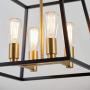 Artika CAR15-ON Carter Square 4 Pendant Light Fixture, Kitchen Island Chandelier, with a Steel Black and Gold Finish, 8