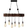 Farmhouse Lighting Rustic Chandelier Dining Room Lighting Fixtures Hanging Farmhouse Chandelier Chandeliers 6 E26 Bulb Sockets Industrial Suspension Light Line Can Be Adjusted Freely (with Switch)