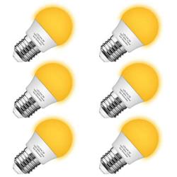 Briignite Bug Light Bulb Yellow LED Bulbs, Outdoor Porch Light, Amber Bedroom Night Light Bulb G14 Bug LED Bulb, 25W Equivalent E26 Edison Bulb(3W), Warm LEDs Hallway Lighting Decorative Lamps(6 Pack)