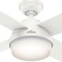 Hunter Dempsey Indoor / Outdoor Ceiling Fan with LED Light and Remote Control, 52'', White