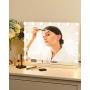 SL4U Vanity Mirror with Lights, Hollywood Lighted Makeup Mirror with 15 pcs Dimmable Led Bulbs for Dressing Room & Bedroom, Tabletop Mirror or Wall Mounted, Slim Metal Frame White