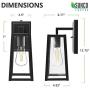 Sunco Lighting Cage Wall Sconce, Matte Black, Clear Glass Shade, Dusk-to-Dawn Photocell Sensor, Outdoor Lantern, Warm White Filament Bulb Included (E26 Base), Waterproof, Suitable for Porch