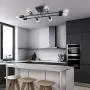 ELUZE Black Flush Mount Ceiling Light Metal Dining Room Ceiling Light, 8 Lights E26 Base Sputnik Chandelier Lighting Industrial Vintage Kitchen Light Fixtures