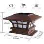 Solar Post Cap Lights, Outdoor LED Deck Lighting for 4x4 Wooden Posts, Cool White Waterproof Lamp for Fence Patio and Garden Best Decoration, 2 Pack