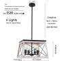 Qamra Farmhouse Kitchen Island Chandelier, Retro Industrial Metal Cage Pendant Lighting Hanging Fixture Light for Dining Room Living Room (4 Lights)