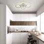 Garwarm Modern Ceiling Light 58W Dimmable Flush Mount LED Ceiling Lamp 4 Rings Acrylic Ceiling Chandelier for Living Room Dining Room Bedroom,Chrome