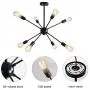 XIPUDA 8-Light Sputnik Chandelier Lighting Modern Sputnik Light Fixture Oil Black Mid Century Ceiling Chandeliers Industrial Sputnik Light for Bedroon Dinning Room and Office