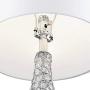 Kasey Modern Table Lamp Acrylic Beaded Silver Gourd White Drum Shade for Living Family Room Bedroom Bedside - Possini Euro Design