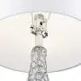 Kasey Modern Table Lamp Acrylic Beaded Silver Gourd White Drum Shade for Living Family Room Bedroom Bedside - Possini Euro Design